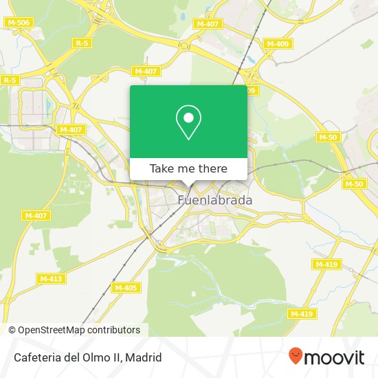 mapa Cafeteria del Olmo II, Paseo de Roma 28943 Fuenlabrada