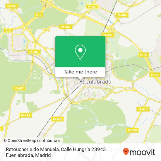 mapa Retoucherie de Manuela, Calle Hungría 28943 Fuenlabrada