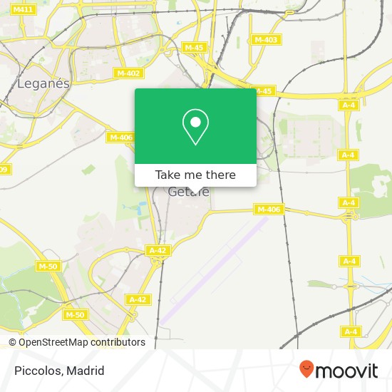 mapa Piccolos, Calle Manzana, 2 28901 Getafe