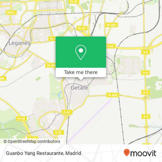 mapa Guanbo Yang Restaurante, Calle Álvaro de Bazán, 29 28902 Getafe