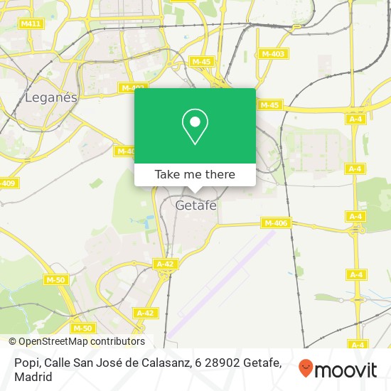 mapa Popi, Calle San José de Calasanz, 6 28902 Getafe