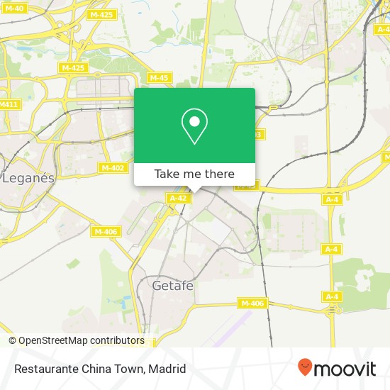 mapa Restaurante China Town, Calle Concha Espina 28903 Getafe