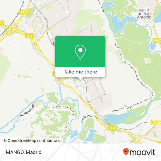 mapa MANGO, Calle Marie Curie 28521 La Partija-Santa Mónica Rivas-Vaciamadrid
