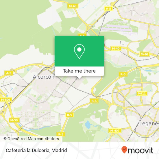 mapa Cafeteria la Dulceria, Calle Parque Bujaruelo, 12 28924 Alcorcón