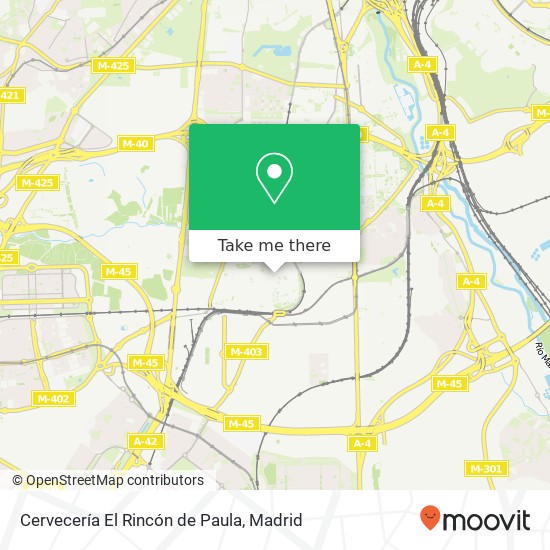 mapa Cervecería El Rincón de Paula, Calle del Doctor Martín Arévalo, 25 28021 San Andrés Madrid