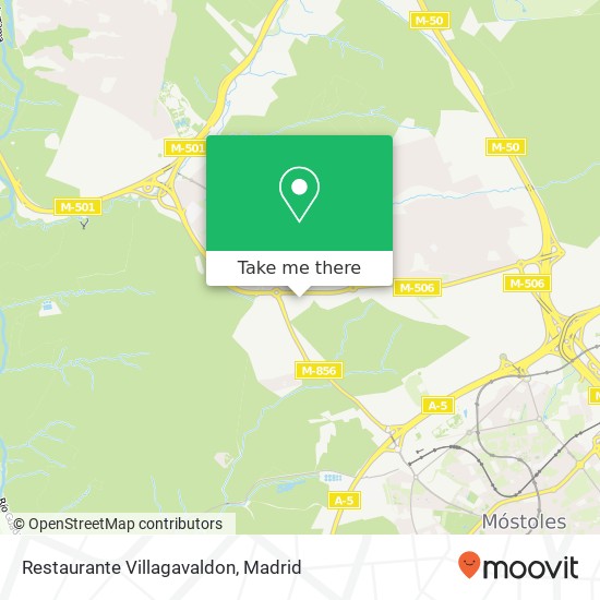 mapa Restaurante Villagavaldon, Avenida Quitapesares, 74 28670 Villaviciosa de Odón