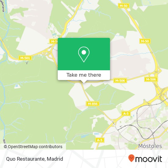 mapa Quo Restaurante, Avenida Quitapesares 28670 Villaviciosa de Odón