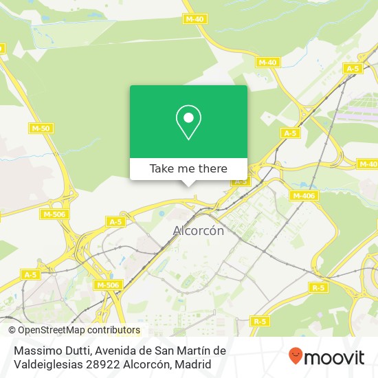 mapa Massimo Dutti, Avenida de San Martín de Valdeiglesias 28922 Alcorcón