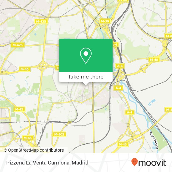 mapa Pizzería La Venta Carmona, Calle de Bohemios, 12 28041 Los Angeles Madrid