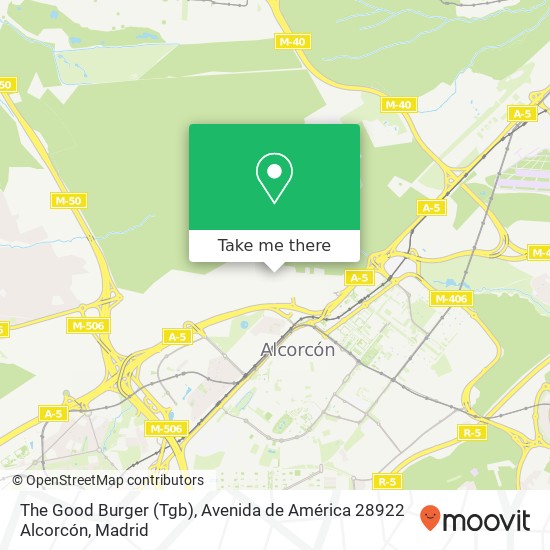 mapa The Good Burger (Tgb), Avenida de América 28922 Alcorcón