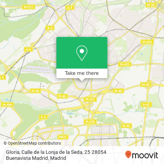 mapa Gloria, Calle de la Lonja de la Seda, 25 28054 Buenavista Madrid