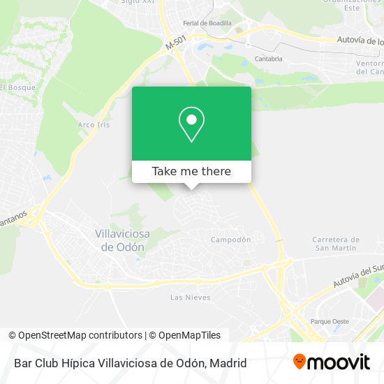 Bar Club Hípica Villaviciosa de Odón map