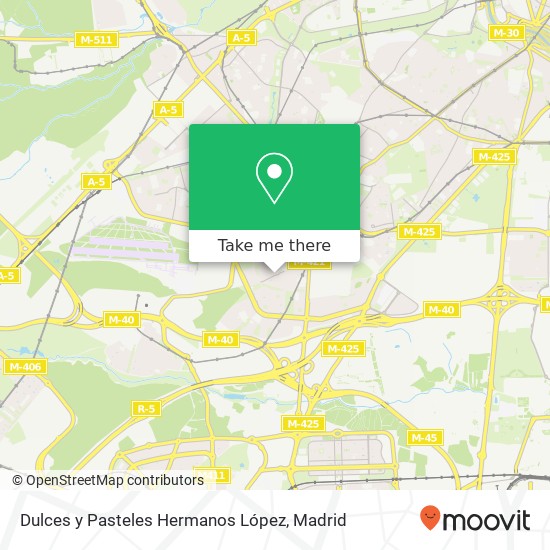 mapa Dulces y Pasteles Hermanos López, Calle de Piqueñas, 10 28044 Buenavista Madrid