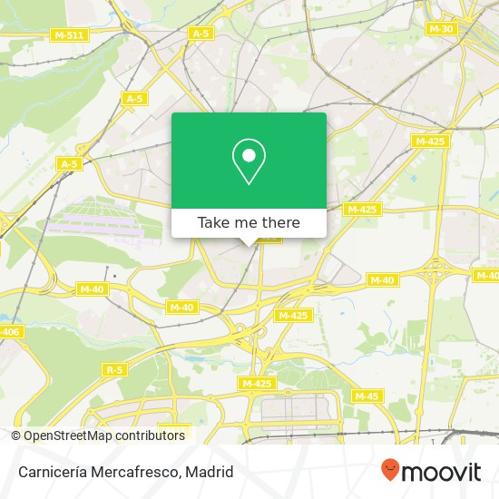 mapa Carnicería Mercafresco, Calle de Alfonso Fernández, 6 28044 Buenavista Madrid