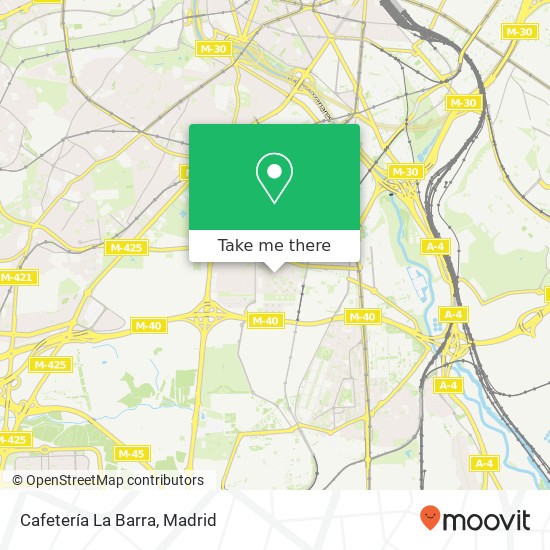 mapa Cafetería La Barra, Calle Gran Avenida, 15 28041 Orcasitas Madrid