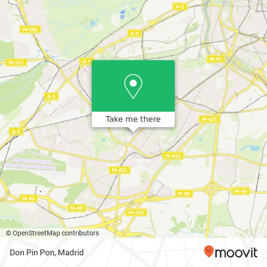 Don Pin Pon, Calle de Binefar, 12 28025 Vista Alegre Madrid map