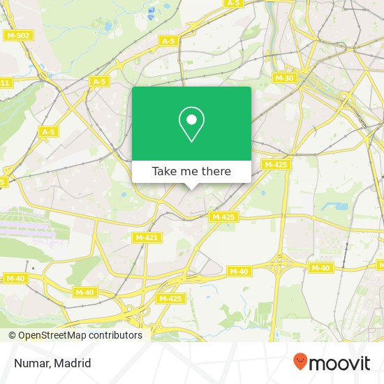mapa Numar, Calle de Witerico, 8 28025 Puerta Bonita Madrid