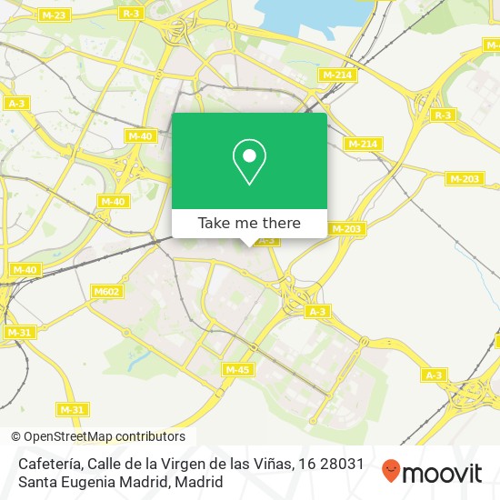 Cafetería, Calle de la Virgen de las Viñas, 16 28031 Santa Eugenia Madrid map