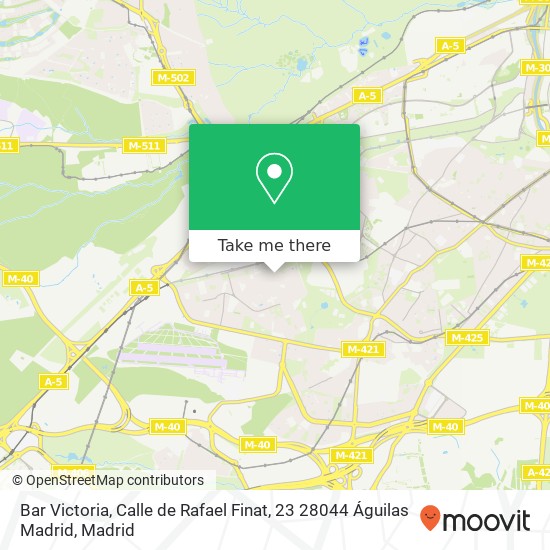 mapa Bar Victoria, Calle de Rafael Finat, 23 28044 Águilas Madrid