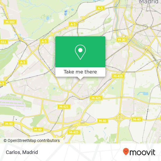 mapa Carlos, Calle de Monseñor Oscar Romero, 27 28025 Puerta Bonita Madrid