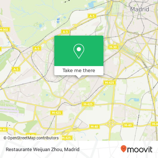 mapa Restaurante Weijuan Zhou, Paseo de Marcelino Camacho 28025 Madrid