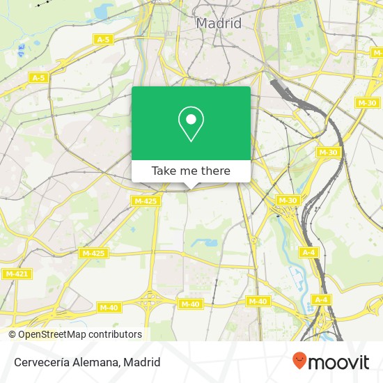 mapa Cervecería Alemana, Calle de Madridejos, 18 28026 Pradolongo Madrid