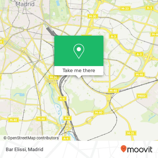 mapa Bar Elissi, Calle de Buendía, 34 28053 Entrevías Madrid