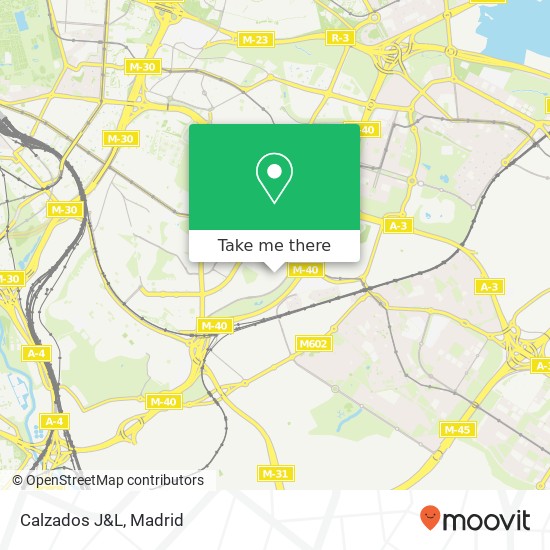 mapa Calzados J&L, Calle de Fuengirola, 5 28018 Palomeras Sureste Madrid