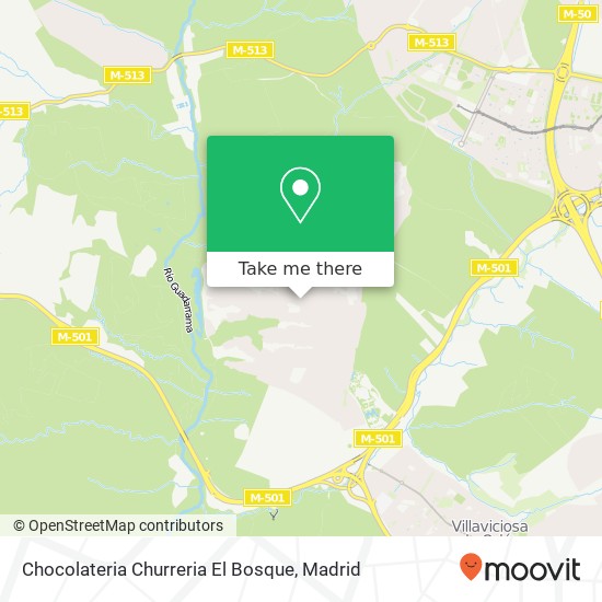 mapa Chocolateria Churreria El Bosque, Calle Duero, 37 28670 El Bosque Villaviciosa de Odón