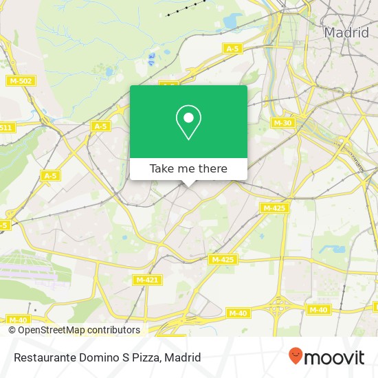 mapa Restaurante Domino S Pizza, Paseo de Marcelino Camacho 28025 Madrid