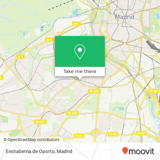 mapa Enotaberna de Oporto, Calle del Valle de Oro, 3 28019 Opañel Madrid