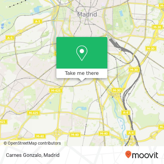 mapa Carnes Gonzalo, Calle de Amparo Usera 28026 Moscardó Madrid