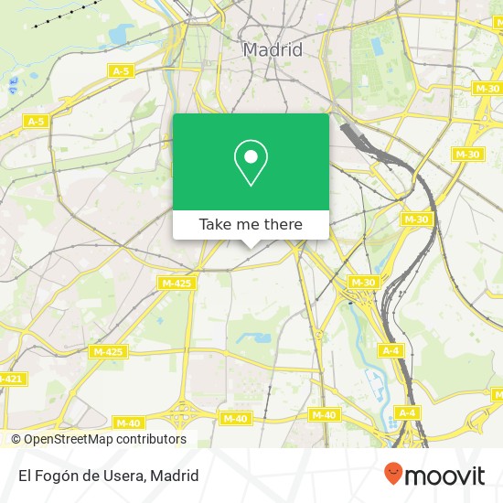 El Fogón de Usera, Calle de Ramón de Madariaga, 10 28026 Moscardó Madrid map