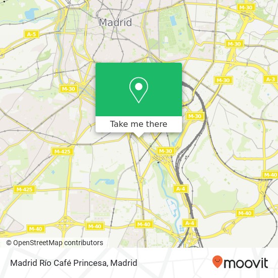 Madrid Río Café Princesa, Pasarela del Vado 28045 Madrid map