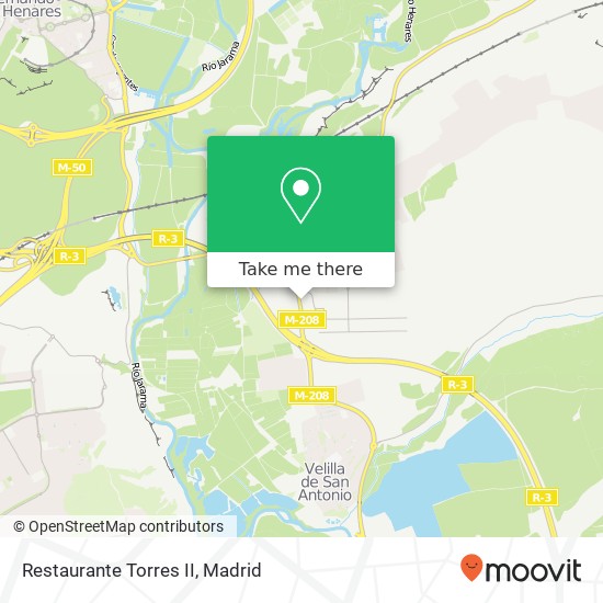 mapa Restaurante Torres II, Calle Henares, 5 28840 Mejorada del Campo