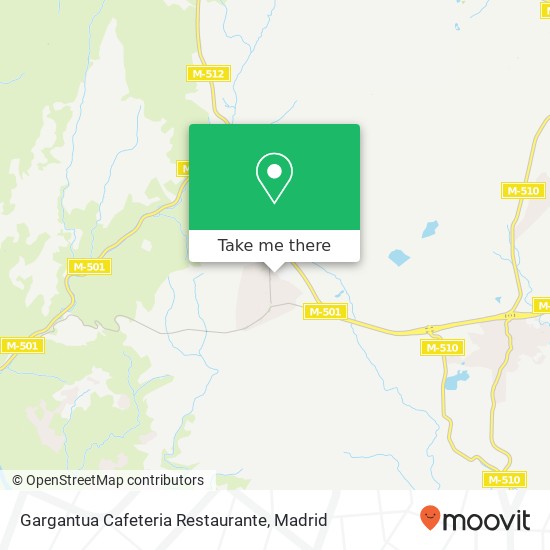 mapa Gargantua Cafeteria Restaurante, Avenida Olímpica, 6 28695 Navas del Rey