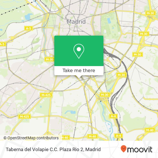 mapa Taberna del Volapie C.C. Plaza Rio 2, Calle de Antonio López 28026 Moscardó Madrid
