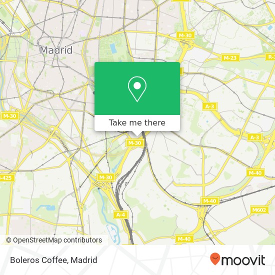 mapa Boleros Coffee, Calle Acanto, 22 28045 Atocha Madrid