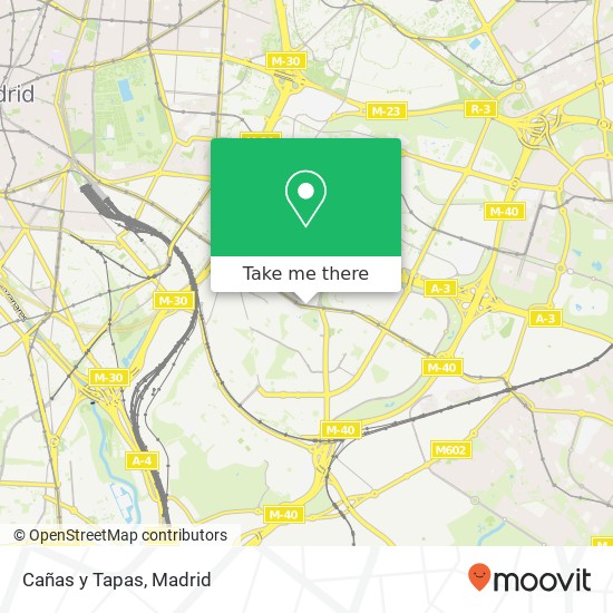 mapa Cañas y Tapas, Avenida de la Albufera, 153 28038 Numancia Madrid