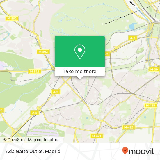 mapa Ada Gatto Outlet, Calle de Illescas, 71 28024 Aluche Madrid