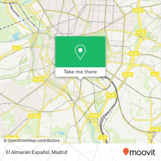 mapa El Almacén Español, Calle del General Palanca, 42 28045 Delicias Madrid