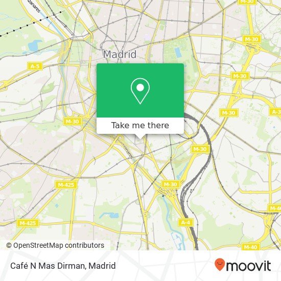 mapa Café N Mas Dirman, Calle de Miguel Arredondo, 9 28045 Chopera Madrid