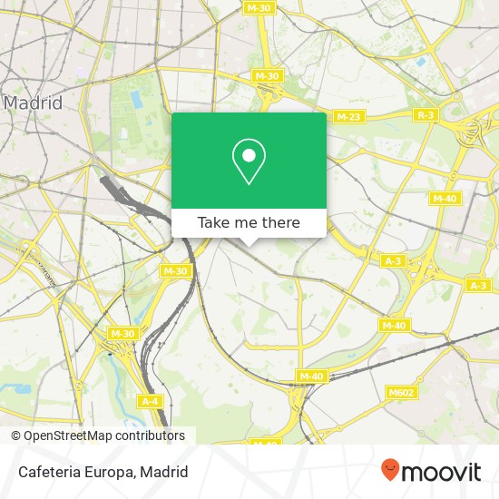 mapa Cafeteria Europa, Calle de Picos de Europa, 3 28038 Numancia Madrid