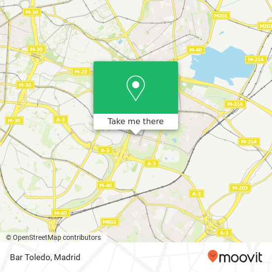 mapa Bar Toledo, Bulevar de José Prat, 8 28032 Casco Histórico de Vicálvaro Madrid
