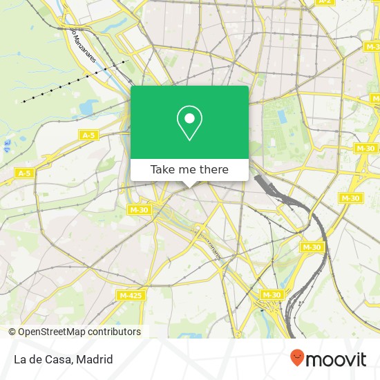 mapa La de Casa, Calle de El Majuelo 28005 Acacias Madrid