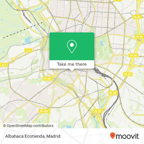 mapa Albahaca Ecotienda, Calle de Moratines, 16 28005 Acacias Madrid