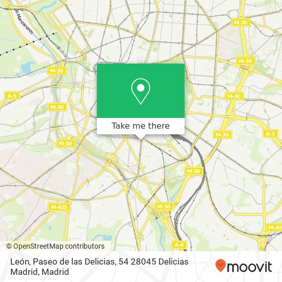 mapa León, Paseo de las Delicias, 54 28045 Delicias Madrid