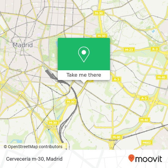 mapa Cervecería m-30, Calle de Triquet, 3 28007 Adelfas Madrid