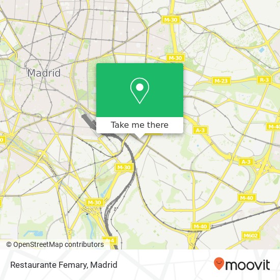 Restaurante Femary, Avenida de la Ciudad de Barcelona, 105 28007 Adelfas Madrid map