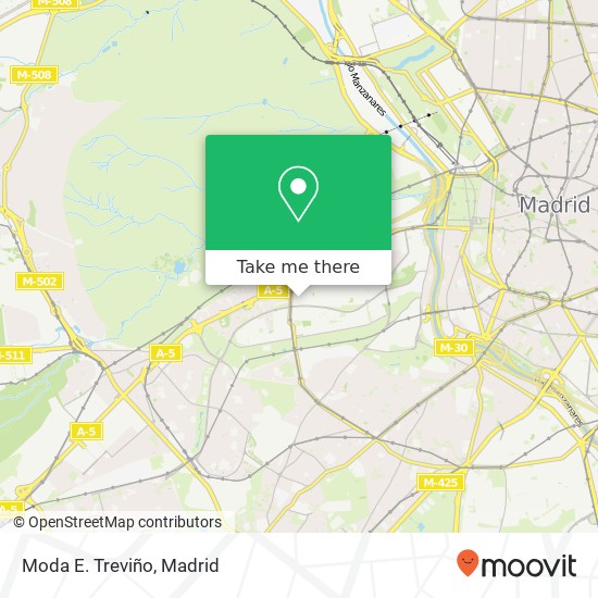 mapa Moda E. Treviño, Calle de Almazán, 13 28011 Madrid